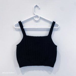 Black Cropped Sweater Vest